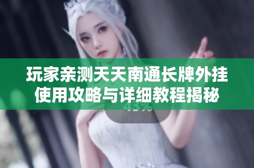 玩家亲测天天南通长牌外挂使用攻略与详细教程揭秘