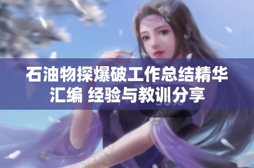 石油物探爆破工作总结精华汇编 经验与教训分享
