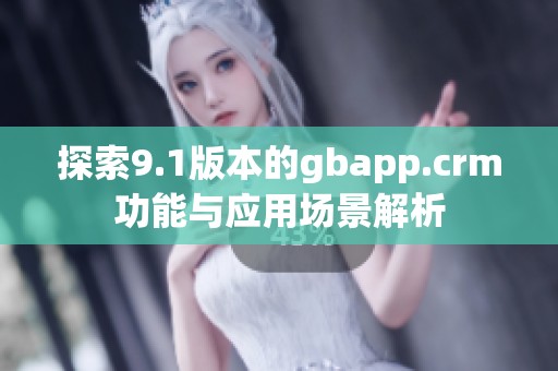 探索9.1版本的gbapp.crm功能与应用场景解析