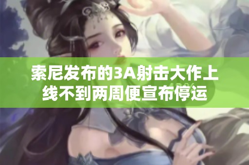 索尼发布的3A射击大作上线不到两周便宣布停运