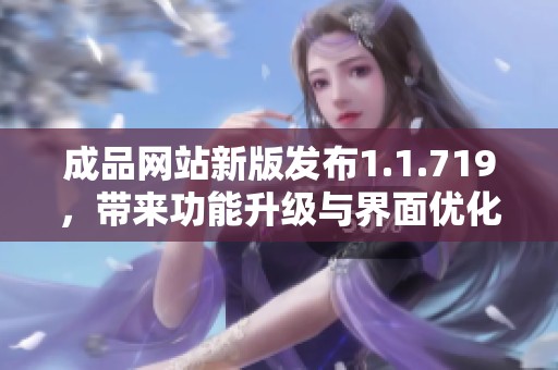 成品网站新版发布1.1.719，带来功能升级与界面优化