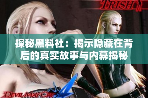 探秘黑料社：揭示隐藏在背后的真实故事与内幕揭秘
