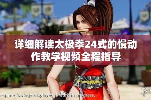 详细解读太极拳24式的慢动作教学视频全程指导