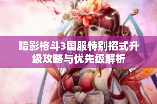 暗影格斗3国服特别招式升级攻略与优先级解析