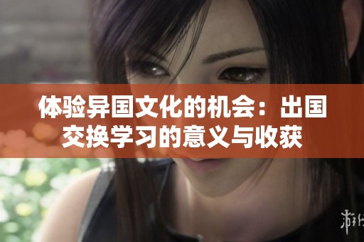 体验异国文化的机会：出国交换学习的意义与收获