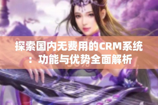 探索国内无费用的CRM系统：功能与优势全面解析