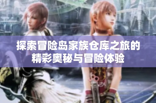 探索冒险岛家族仓库之旅的精彩奥秘与冒险体验