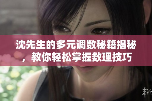 沈先生的多元调数秘籍揭秘，教你轻松掌握数理技巧