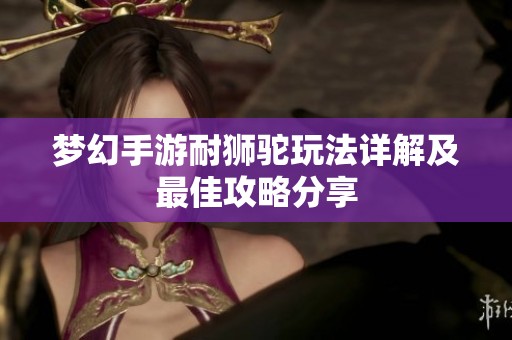 梦幻手游耐狮驼玩法详解及最佳攻略分享