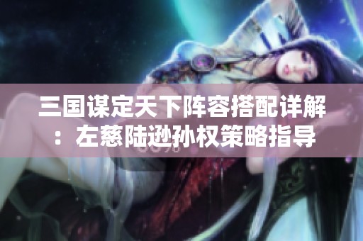三国谋定天下阵容搭配详解：左慈陆逊孙权策略指导
