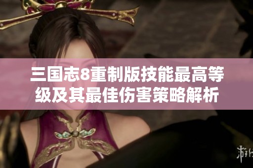 三国志8重制版技能最高等级及其最佳伤害策略解析