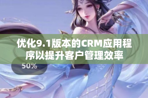 优化9.1版本的CRM应用程序以提升客户管理效率