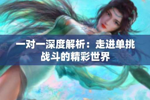 一对一深度解析：走进单挑战斗的精彩世界