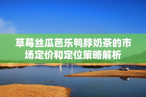 草莓丝瓜芭乐鸭脖奶茶的市场定价和定位策略解析