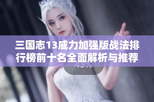 三国志13威力加强版战法排行榜前十名全面解析与推荐