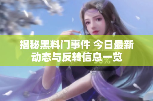 揭秘黑料门事件 今日最新动态与反转信息一览