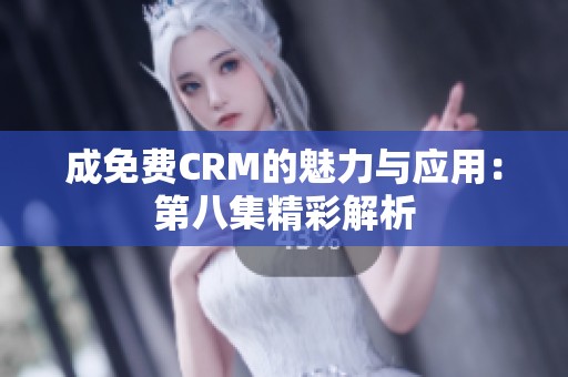 成免费CRM的魅力与应用：第八集精彩解析