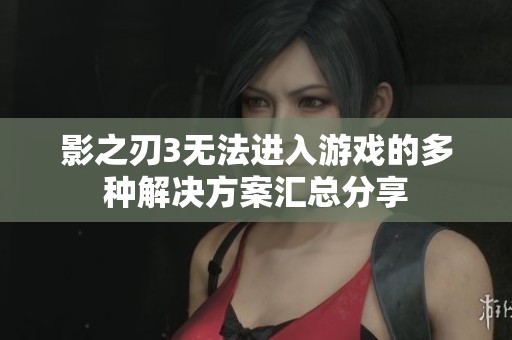 影之刃3无法进入游戏的多种解决方案汇总分享