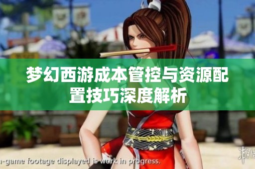梦幻西游成本管控与资源配置技巧深度解析