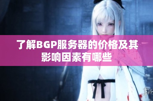 了解BGP服务器的价格及其影响因素有哪些