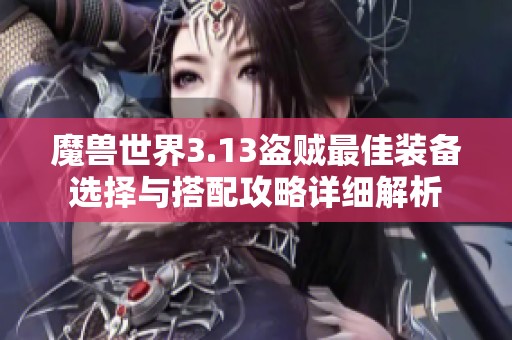 魔兽世界3.13盗贼最佳装备选择与搭配攻略详细解析