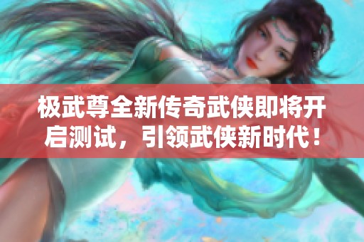 极武尊全新传奇武侠即将开启测试，引领武侠新时代！