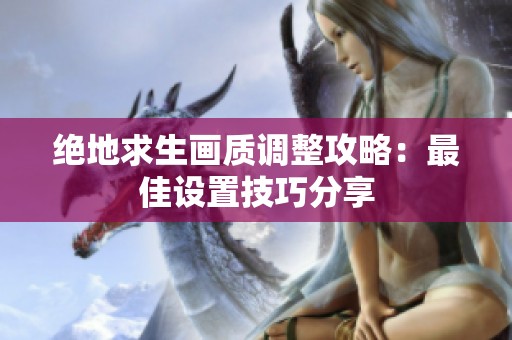 绝地求生画质调整攻略：最佳设置技巧分享