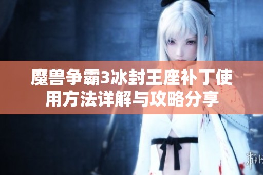 魔兽争霸3冰封王座补丁使用方法详解与攻略分享