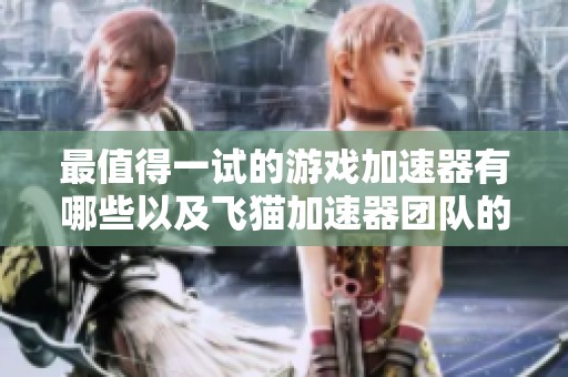 最值得一试的游戏加速器有哪些以及飞猫加速器团队的实力分析