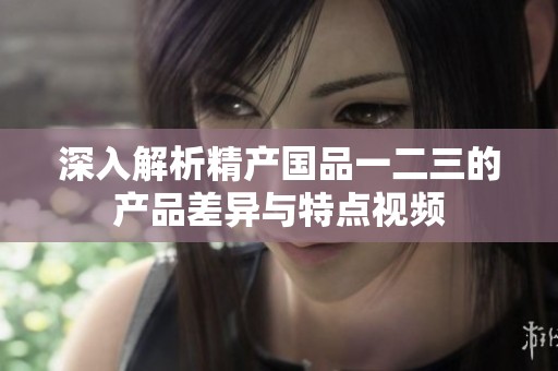 深入解析精产国品一二三的产品差异与特点视频