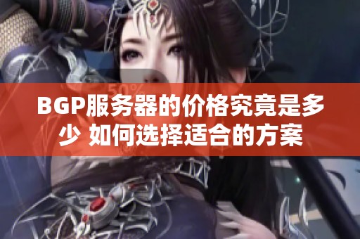 BGP服务器的价格究竟是多少 如何选择适合的方案