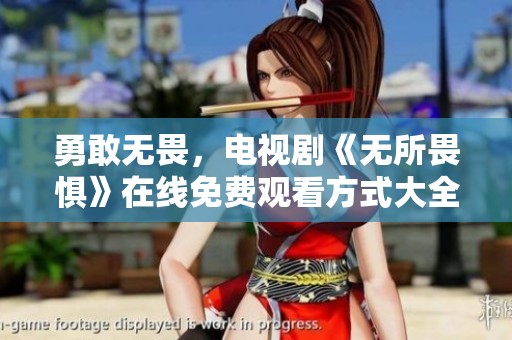 勇敢无畏，电视剧《无所畏惧》在线免费观看方式大全