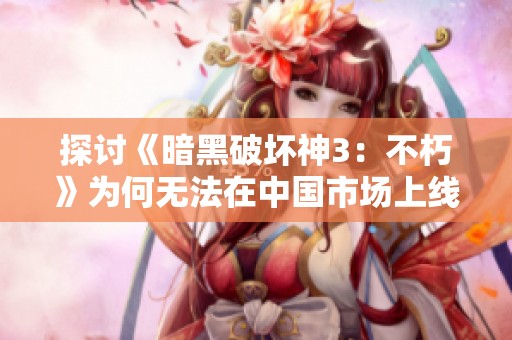 探讨《暗黑破坏神3：不朽》为何无法在中国市场上线的深层次原因分析