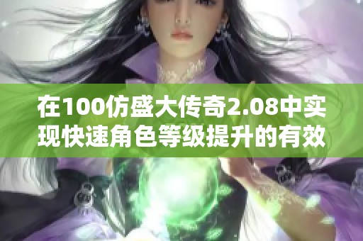 在100仿盛大传奇2.08中实现快速角色等级提升的有效攻略与技巧分享