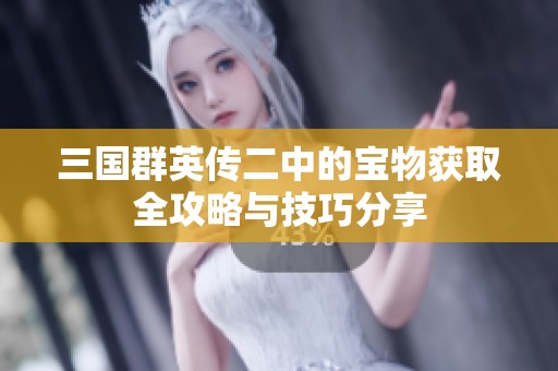 三国群英传二中的宝物获取全攻略与技巧分享