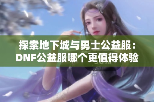 探索地下城与勇士公益服：DNF公益服哪个更值得体验的深度解析
