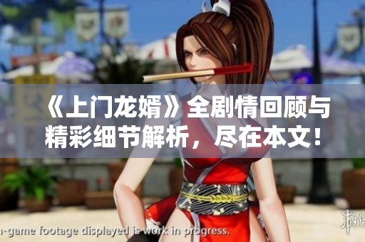 《上门龙婿》全剧情回顾与精彩细节解析，尽在本文！