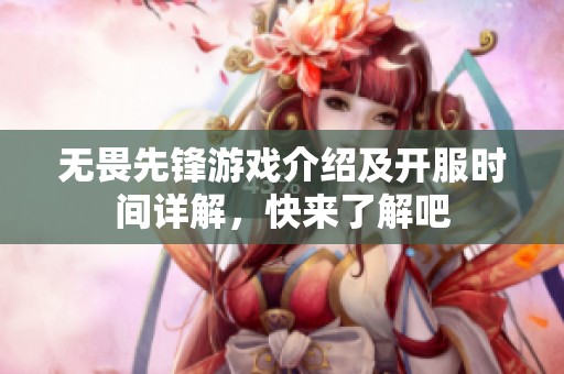 无畏先锋游戏介绍及开服时间详解，快来了解吧