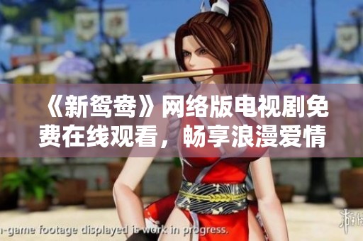《新鸳鸯》网络版电视剧免费在线观看，畅享浪漫爱情故事
