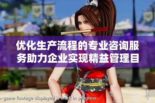 优化生产流程的专业咨询服务助力企业实现精益管理目标
