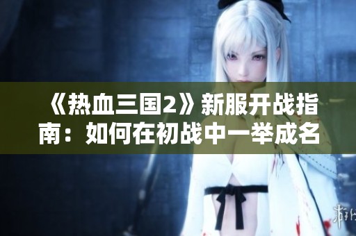 《热血三国2》新服开战指南：如何在初战中一举成名，引领天下风骚