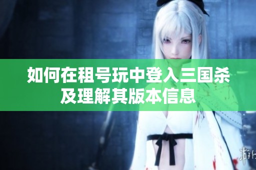 如何在租号玩中登入三国杀及理解其版本信息