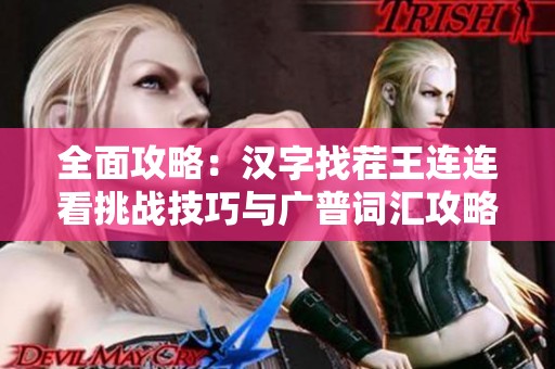 全面攻略：汉字找茬王连连看挑战技巧与广普词汇攻略分享
