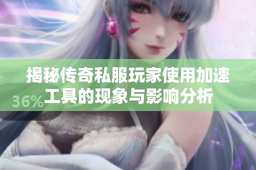 揭秘传奇私服玩家使用加速工具的现象与影响分析