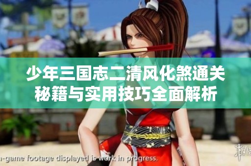 少年三国志二清风化煞通关秘籍与实用技巧全面解析