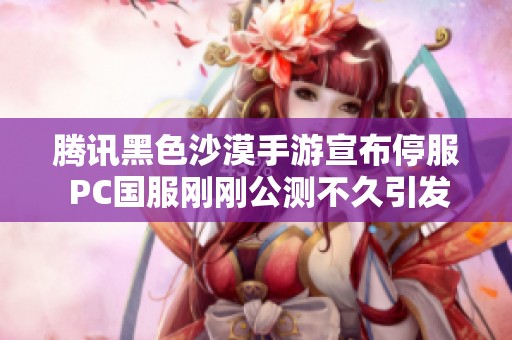 腾讯黑色沙漠手游宣布停服 PC国服刚刚公测不久引发热议