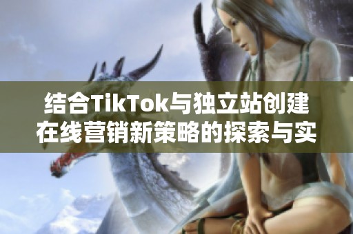 结合TikTok与独立站创建在线营销新策略的探索与实践