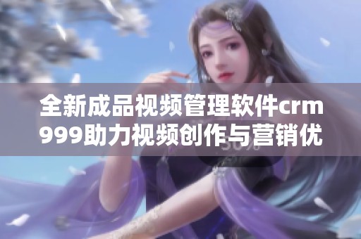 全新成品视频管理软件crm999助力视频创作与营销优化