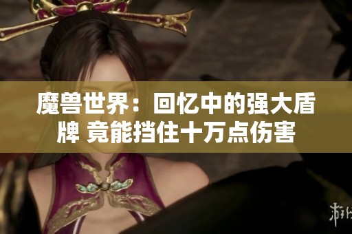 魔兽世界：回忆中的强大盾牌 竟能挡住十万点伤害