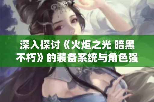 深入探讨《火炬之光 暗黑不朽》的装备系统与角色强化策略